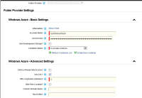 DNN GlobalStorage Windows Azure DNN Folder Provider Settings