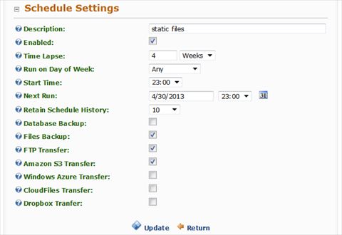 Editing a Scheduled Job