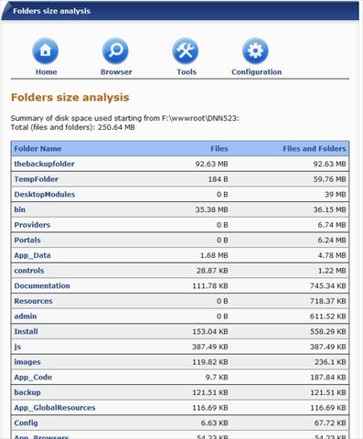 Tools > Folders size