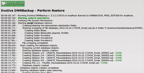 Database Restore in Progress