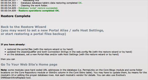Database Restore - Completed