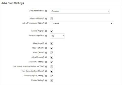 settings - advanced