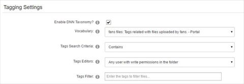 settings - tagging