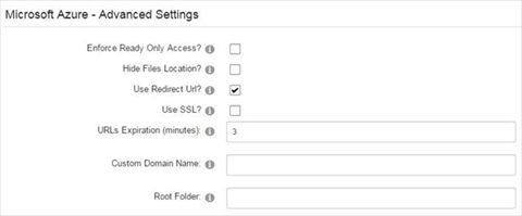 Azure - Advanced Settings