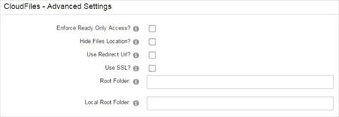 CloudFiles - Advanced Settings