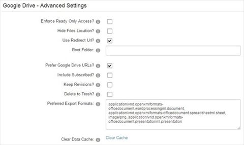 Google Drive - Advanced Settings
