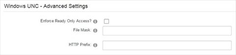 UNC - Advanced Settings