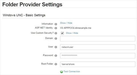 UNC - Basic Settings