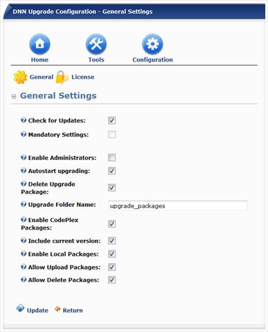 Configuration > General Settings