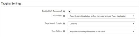 Taxonomy (tagging) settings